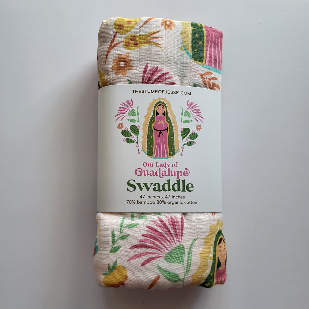 Our Lady of Guadalupe Muslin Deluxe Swaddle | The Stump of Jesse