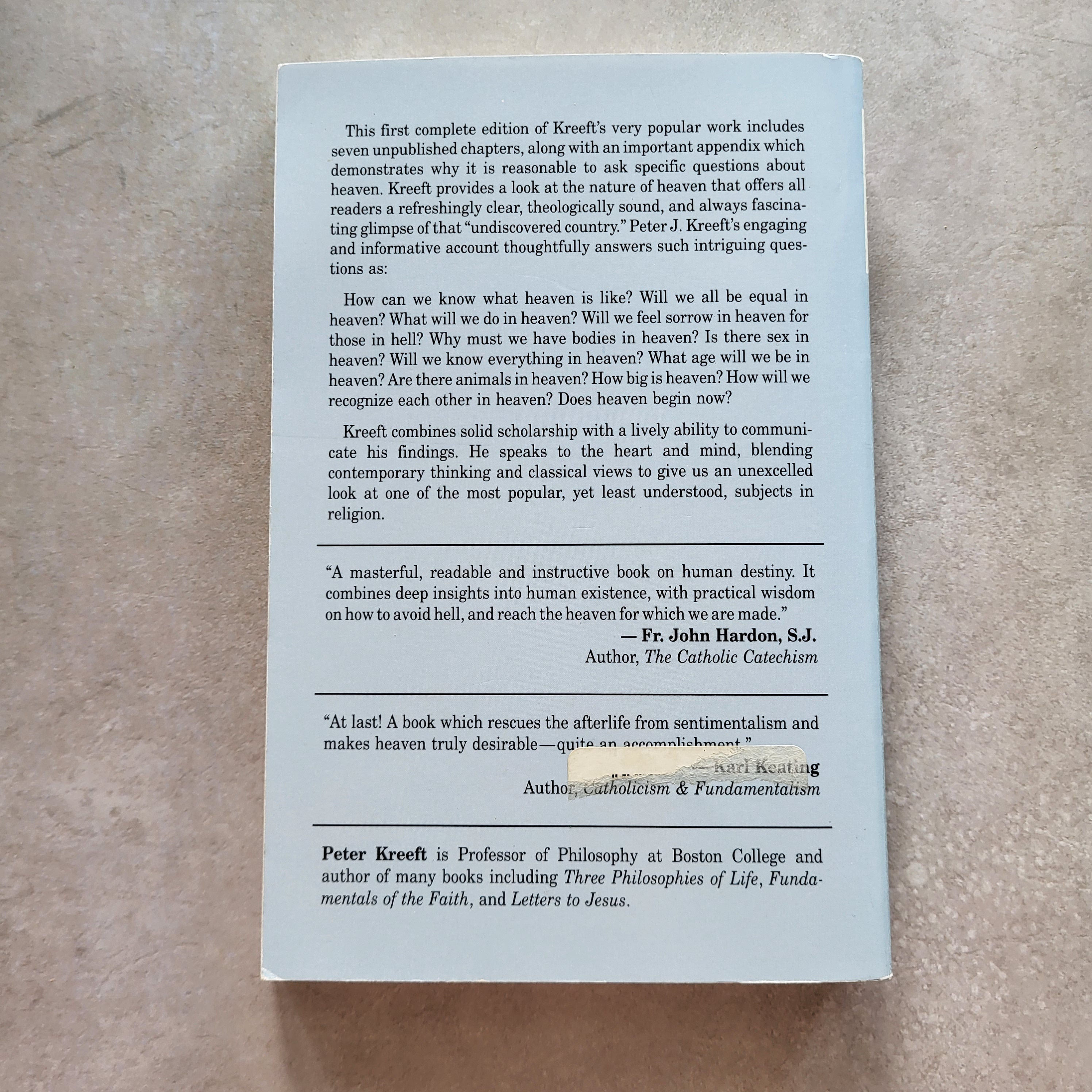 Everything You Ever Wanted to Know About Heaven by Peter Kreeft (USED)