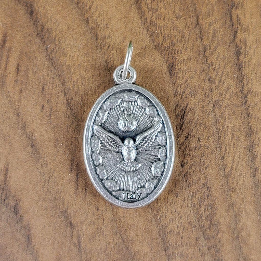 Holy Spirit Medal – Italian Die-Cast Dove Medal (1″, Silver Oxidized)