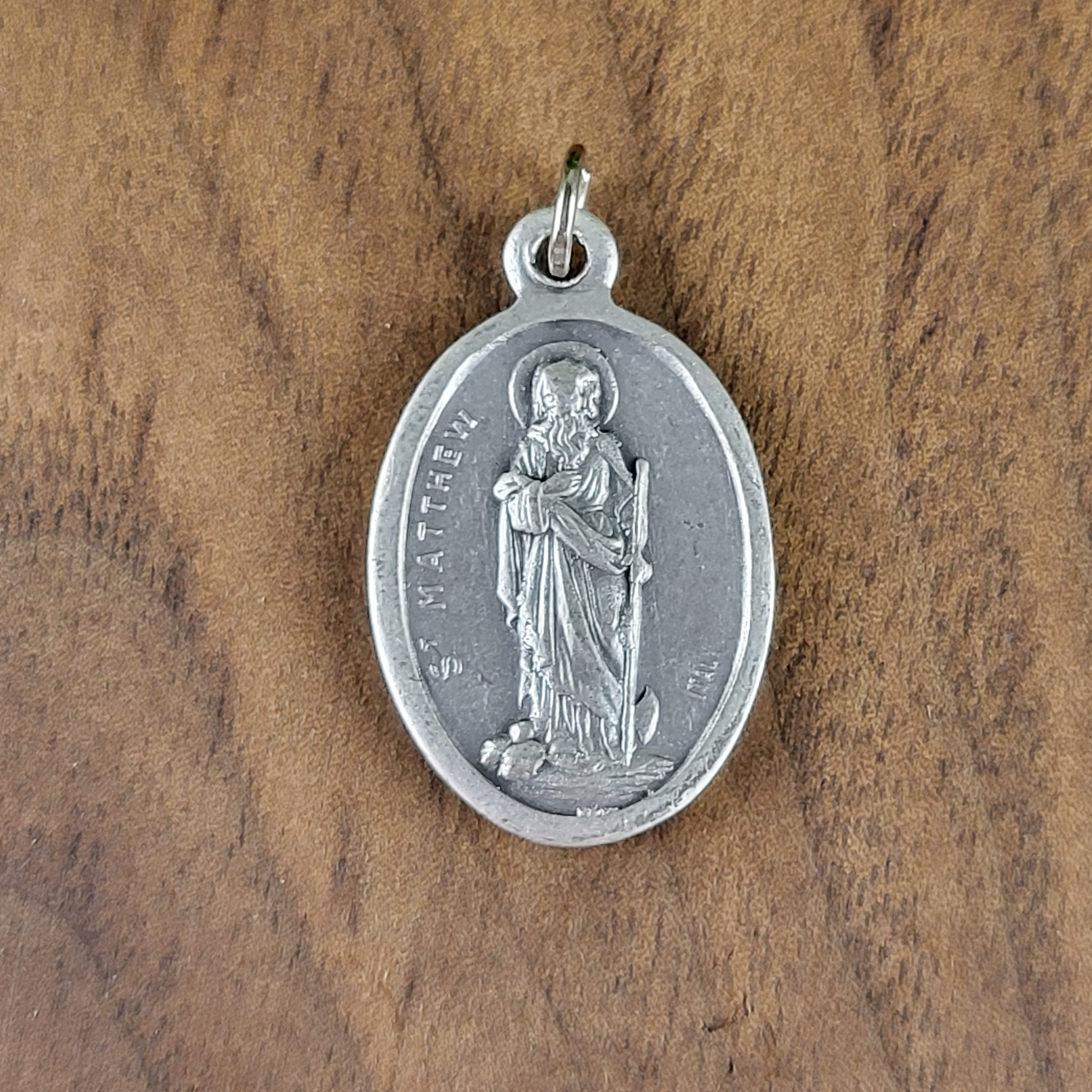 St. Matthew Medal – Italian Silver Oxidized 1” Catholic Medal