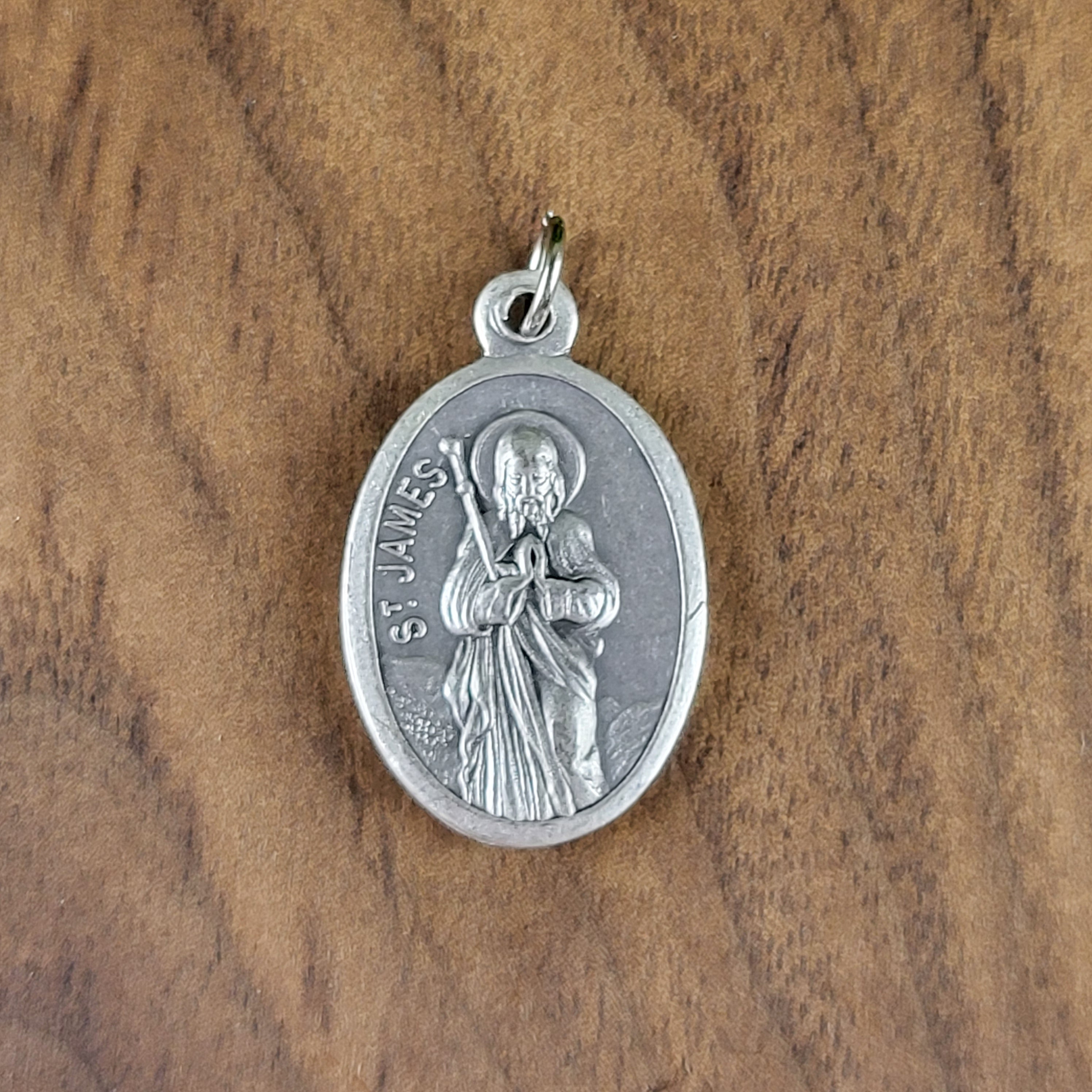 St. James Medal – 1” Italian Silver-Oxidized Catholic Medal