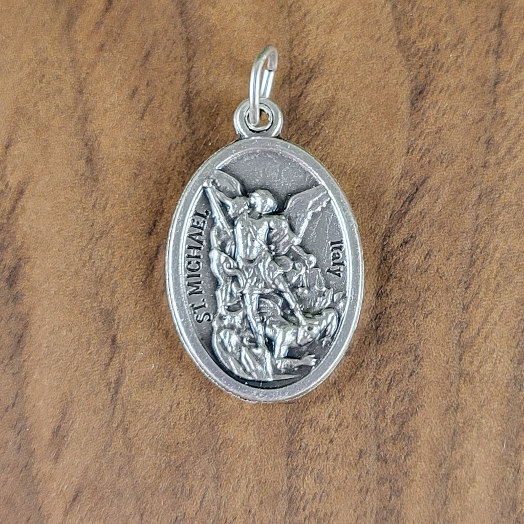 St. Michael the Archangel Medal – Italian Silver-Oxidized 1” Catholic Medal