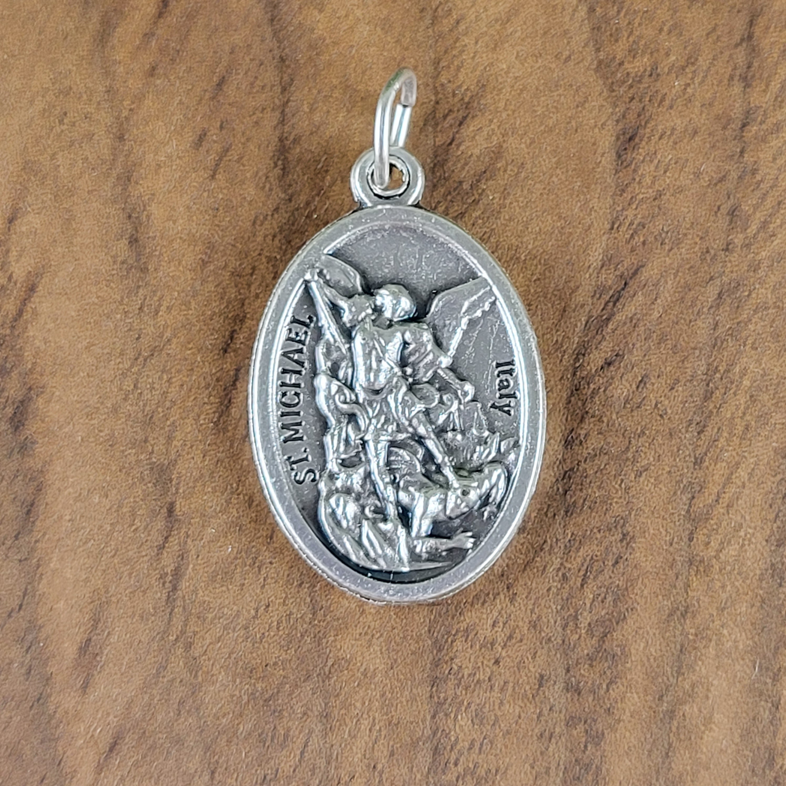 St. Michael the Archangel Medal – Italian Silver-Oxidized 1” Catholic Medal