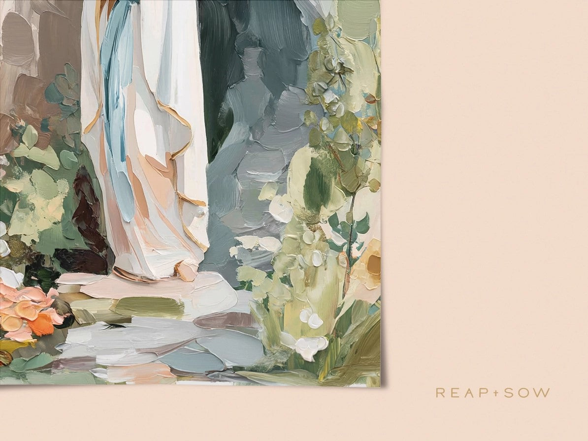 Our Lady of Lourdes in the Grotto – Giclee Fine Art Print | Reap + Sow Market