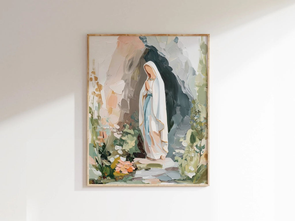 Our Lady of Lourdes in the Grotto – Giclee Fine Art Print | Reap + Sow Market