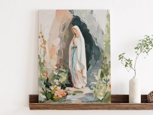 Our Lady of Lourdes in the Grotto – Giclee Fine Art Print | Reap + Sow Market