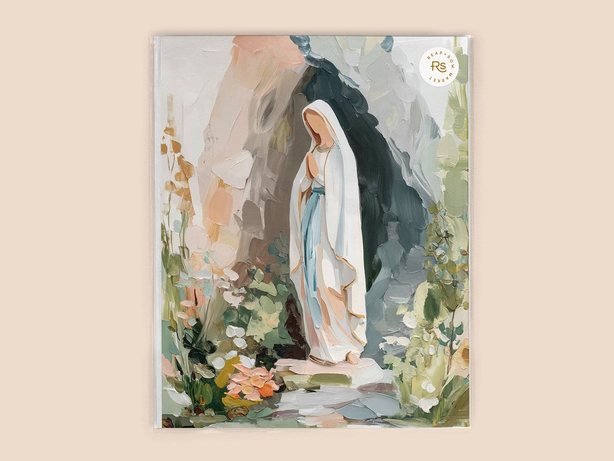Our Lady of Lourdes in the Grotto – Giclee Fine Art Print | Reap + Sow Market